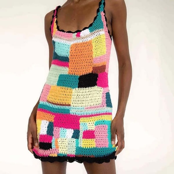 Tach Clothing Multicolor Meryl Crochet Mini Dress - Picture 3 of 9